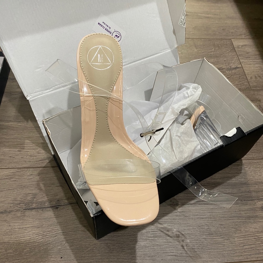 Clear sandal heels